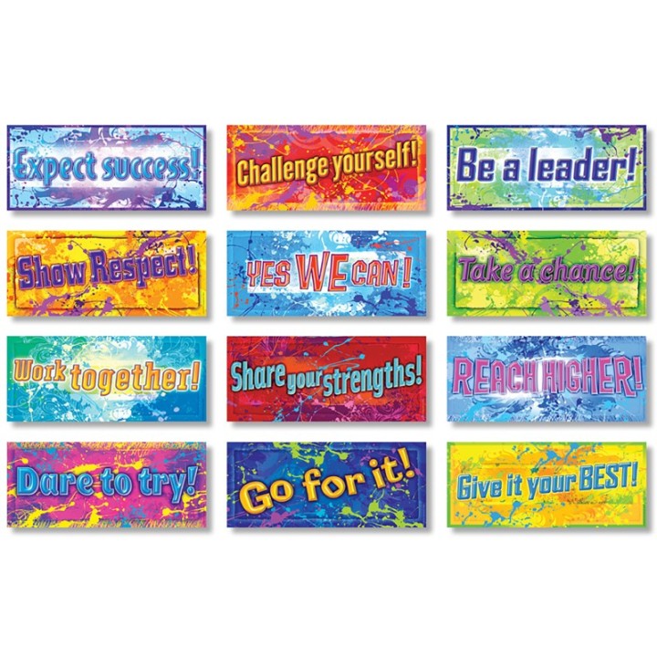 North Star Teacher Resources Positive Messages Posters, 7-1/3" x 17", Set of 12