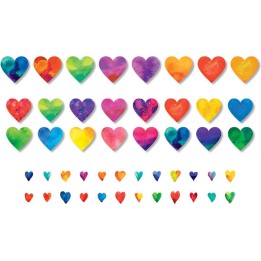 North Star Teacher Resources Watercolor Hearts Bulletin Board Accents, Pack of 48