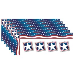 North Star Teacher Resources All Around the Board Trimmer, Stars & Stripes, 43 Feet Per Pack, 6 Packs