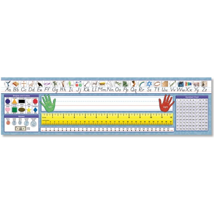 North Star Teacher Resources Traditional Manuscript Primary Desk Plates, 19" x 5", Pack of 36