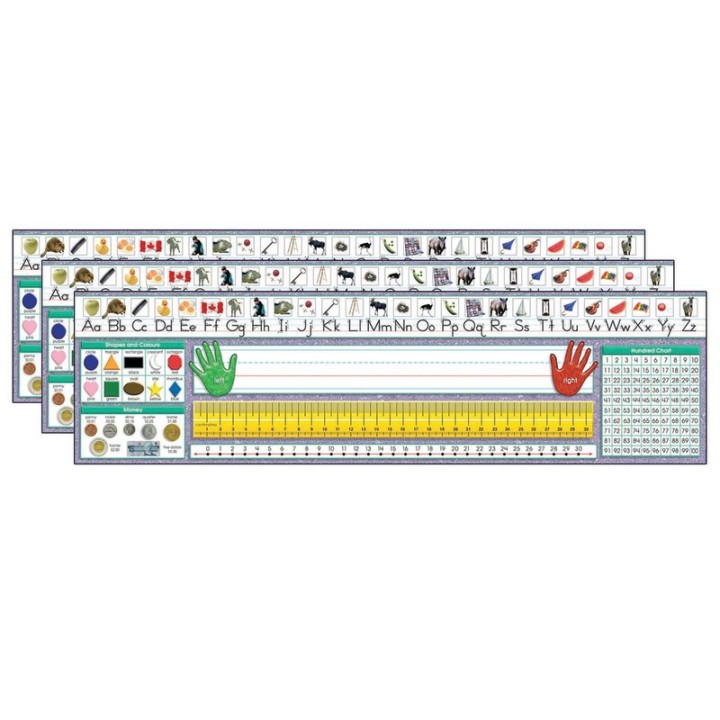 North Star Teacher Resources Canadian Traditional Manuscript Desk Plates, 36 Per Pack, 3 Packs