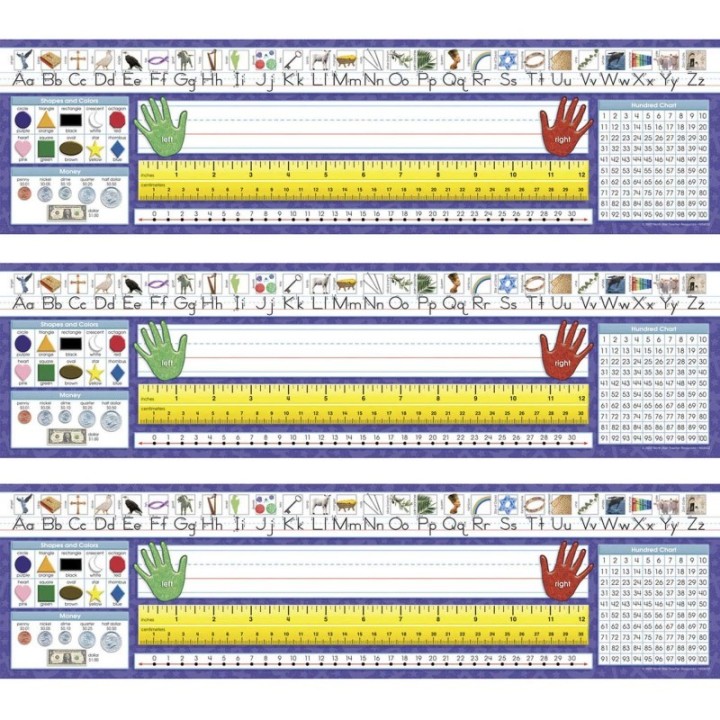 North Star Teacher Resources Christian Primary Traditional Manuscript Desk Plates, 36 Per Pack, 3 Packs