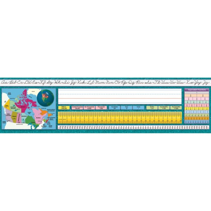 North Star Teacher Resources Traditional Cursive Canadian Desk Plates, 19" x 5", Pack of 36
