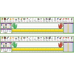 North Star Teacher Resources Adhesive Primary Modern Manuscript Desk Plates, 17.5" x 4", 36 Per Pack, 2 Packs