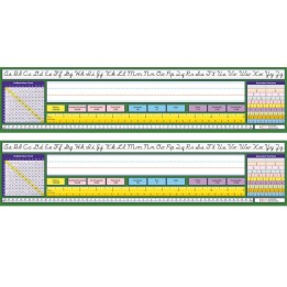 North Star Teacher Resources Adhesive Intermediate Contemporary Cursive Desk Plates, 17.5" x 4", 36 Per Pack, 2 Packs