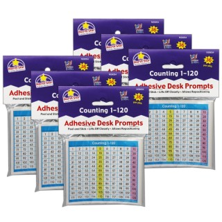North Star Teacher Resources Adhesive Counting 1-120 Desk Prompts, 36 Per Pack, 6 Packs