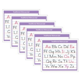 North Star Teacher Resources Adhesive Traditional Manuscript Desk Prompt, 36 Per Pack, 6 Packs