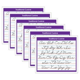 North Star Teacher Resources Adhesive Traditional Cursive Desk Prompt, 36 Per Pack, 6 Packs