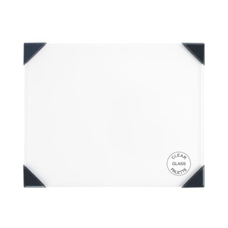 New Wave Art Posh Table Top Palette, Glass, Clear, 6.75x8.4 in