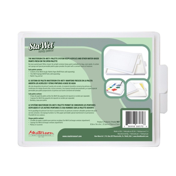 Masterson Art Products Sta-Wet® Handy Palette, 8.5x7 in