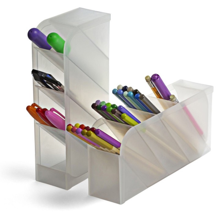 Officemate® Pen Holder, 4 Compartments, Pack of 2