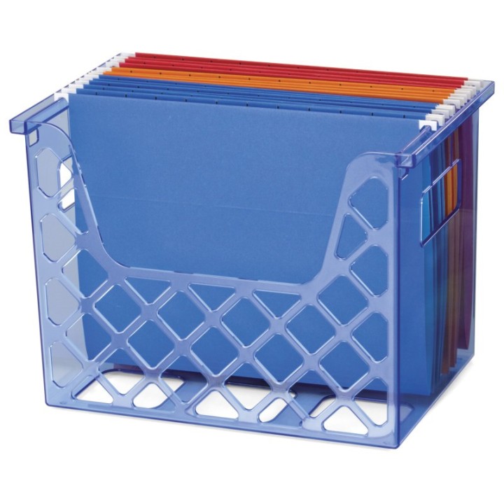 Officemate® Blue Glacier™ Desktop File Organizer, Transparent Blue