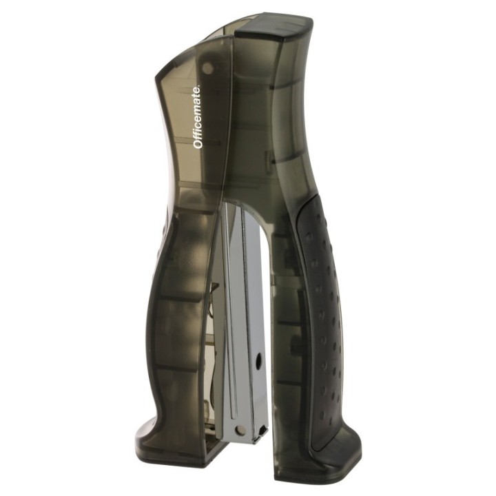 Officemate® Full-Strip Plastic Transparent Stand-Up Stapler, Black