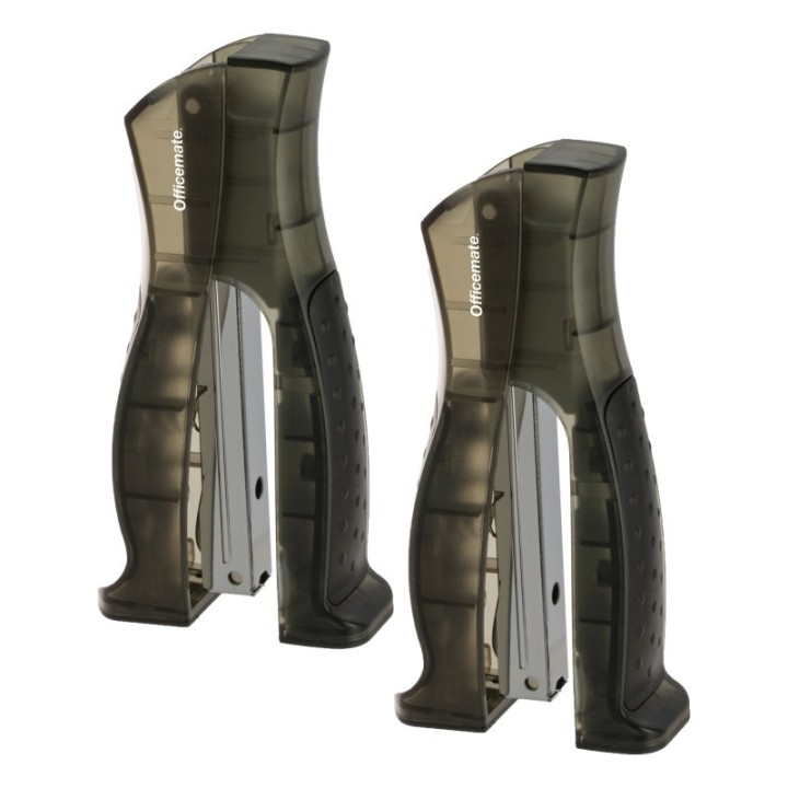 Officemate® Full-Strip Plastic Transparent Stand-Up Stapler, Pack of 2