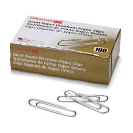 Officemate® Paper Clips, Giant, Super Premium, 100/Box