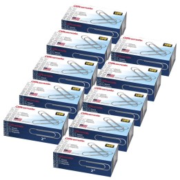 Officemate® Paper Clips, Giant Gem, 100 Per Box, 10 Boxes