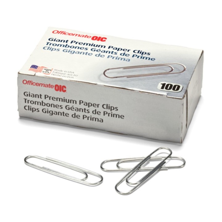Officemate® Paper Clips Premium Giant, 100/Box