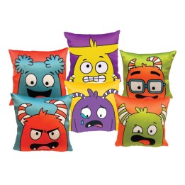Open the Joy Emotions Pillow 6-Pack (2 Large, 2 Medium, 2 Small), Plush Feeling Faces for Kids