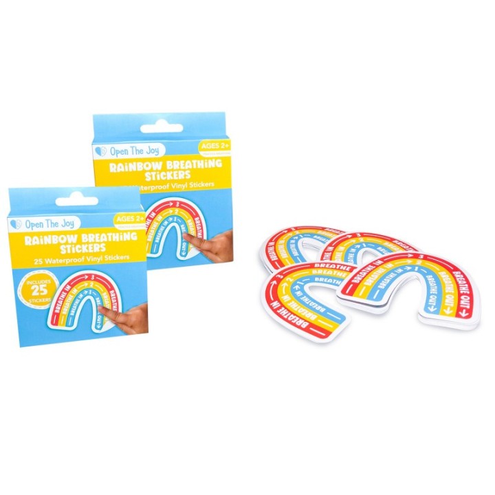Open the Joy Rainbow Breathing Sticker Class Pack, 25 Per Pack, 2 Packs