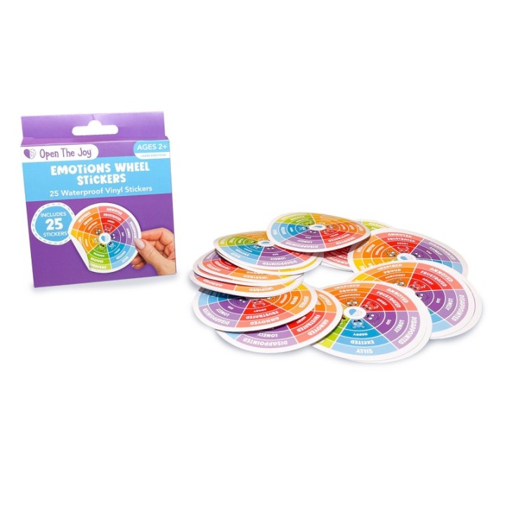 Open the Joy Emotions Wheel Sticker Class Pack, 25 Stickers