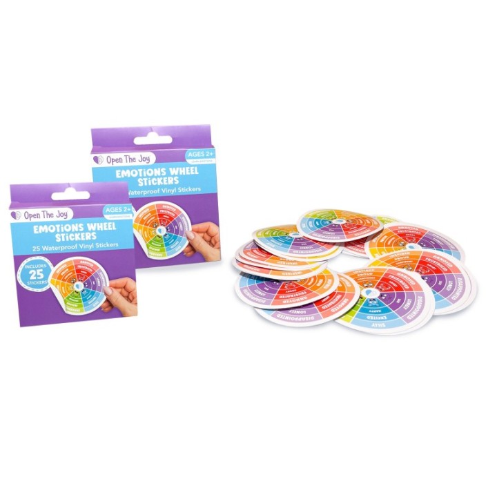 Open the Joy Emotions Wheel Sticker Class Pack, 25 Per Pack, 2 Packs
