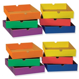 Classroom Keepers® Drawers for 6-Shelf Organizer, 6 Assorted Colors, 2-1/2"H x 10-1/4"W x 13-1/4"D, 6 Drawers Per Set, 2 Sets
