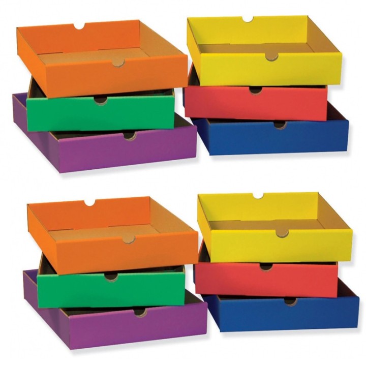 Classroom Keepers® Drawers for 6-Shelf Organizer, 6 Assorted Colors, 2-1/2"H x 10-1/4"W x 13-1/4"D, 6 Drawers Per Set, 2 Sets