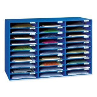 Classroom Keepers® Mailbox, 30-Slot, Blue, 21"H x 31-5/8"W x 12-3/4"D