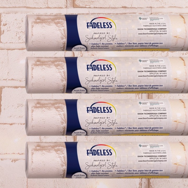 Fadeless® Schoolgirl Style Bulletin Board Paper, 48" x 12', Cozy Vibes, 4 Rolls