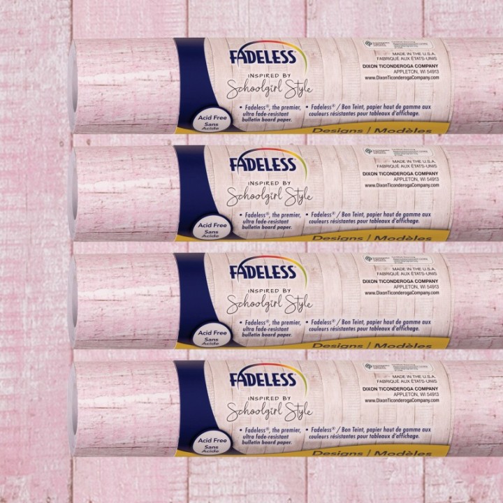 Fadeless® Schoolgirl Style Bulletin Board Paper, 48" x 12', Southern Charm in Pink, 4 Rolls