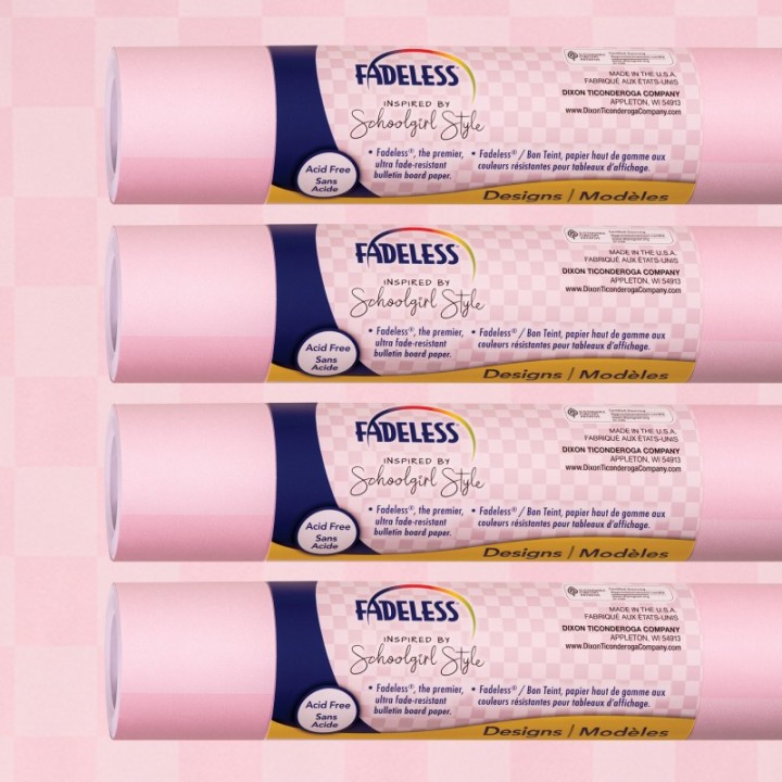 Fadeless® Schoolgirl Style Bulletin Board Paper, 48" x 12', Cake Pop, 4 Rolls