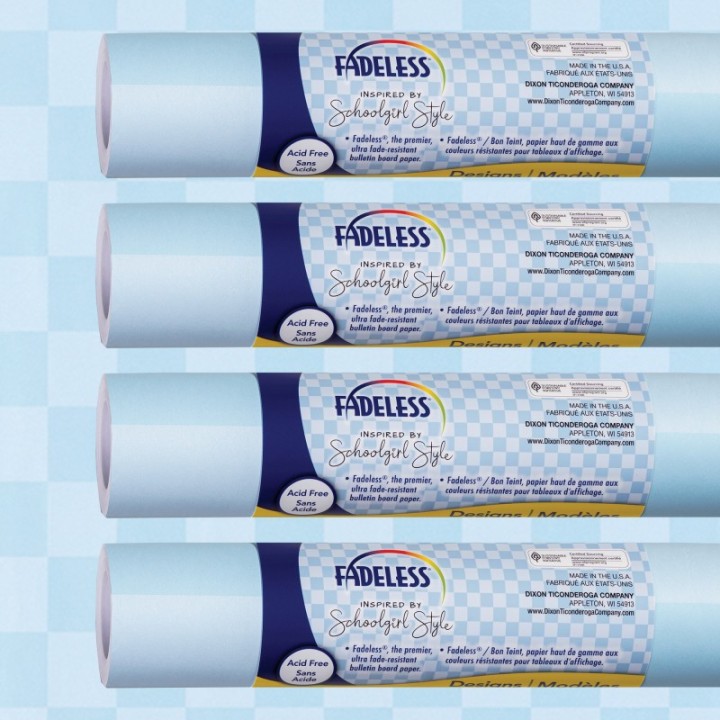 Fadeless® Schoolgirl Style Bulletin Board Paper, 48" x 12', Pool Party, 4 Rolls