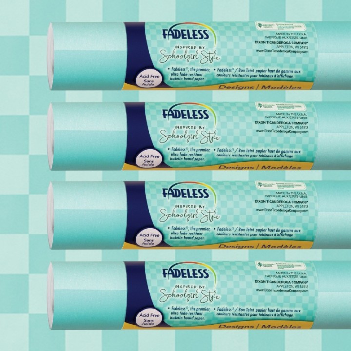 Fadeless® Schoolgirl Style Bulletin Board Paper, 48" x 12', Daydream, 4 Rolls