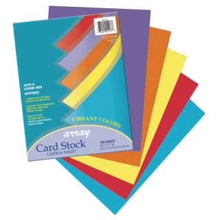 Pacon® Vibrant Card Stock, 5 Assorted Colors, 8-1/2" x 11", 100 Sheets