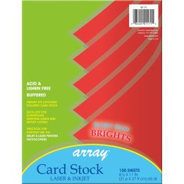 Pacon® Card Stock, Rojo Red, 8-1/2" x 11", 100 Sheets