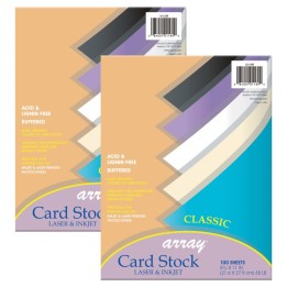 Pacon® Classic Card Stock, 5 Assorted Colors, 8-1/2" x 11", 100 Sheets Per Pack, 2 Packs