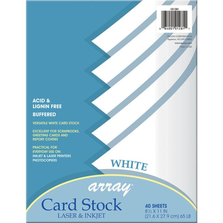 Pacon® Card Stock, White, 8-1/2" x 11", 40 Sheets