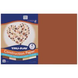 Tru-Ray® Shades of Me Construction Paper, Heavyweight, 5 Assorted Skin Tone Colors, 12" x 18", 50 Sheets