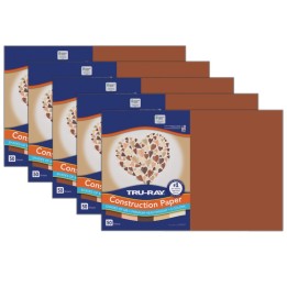 Tru-Ray® Shades of Me Construction Paper, Heavyweight, 5 Assorted Skin Tone Colors, 12" x 18", 50 Sheets Per Pack, 5 Packs