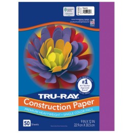 Tru-Ray® Construction Paper, Heavyweight, Magenta, 9" x 12", 50 Sheets