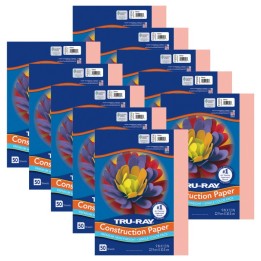 Tru-Ray® Construction Paper, Heavyweight, Salmon, 9" x 12", 50 Sheets Per Pack, 10 Packs