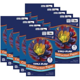 Tru-Ray® Construction Paper, Heavyweight, White, 9" x 12", 50 Sheets Per Pack, 10 Packs