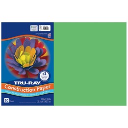 Tru-Ray® Construction Paper, Heavyweight, Festive Green, 12" x 18", 50 Sheets