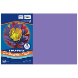 Tru-Ray® Construction Paper, Heavyweight, Violet, 12" x 18", 50 Sheets