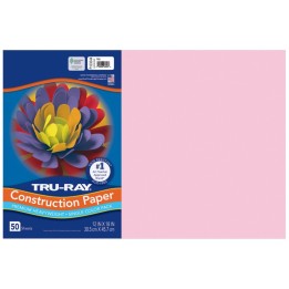 Tru-Ray® Construction Paper, Heavyweight, Pink, 12" x 18", 50 Sheets