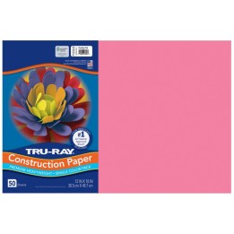 Tru-Ray® Construction Paper, Heavyweight, Shocking Pink, 12" x 18", 50 Sheets