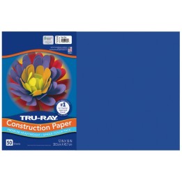 Tru-Ray® Construction Paper, Heavyweight, Royal Blue, 12" x 18", 50 Sheets