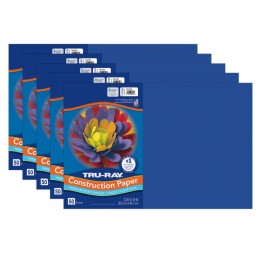Tru-Ray® Construction Paper, Heavyweight, Royal Blue, 12" x 18", 50 Sheets Per Pack, 5 Packs