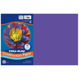 Tru-Ray® Construction Paper, Heavyweight, Purple, 12" x 18", 50 Sheets