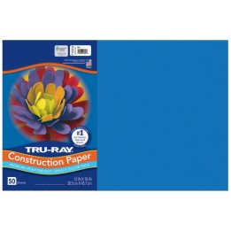 Tru-Ray® Construction Paper, Heavyweight, Blue, 12" x 18", 50 Sheets